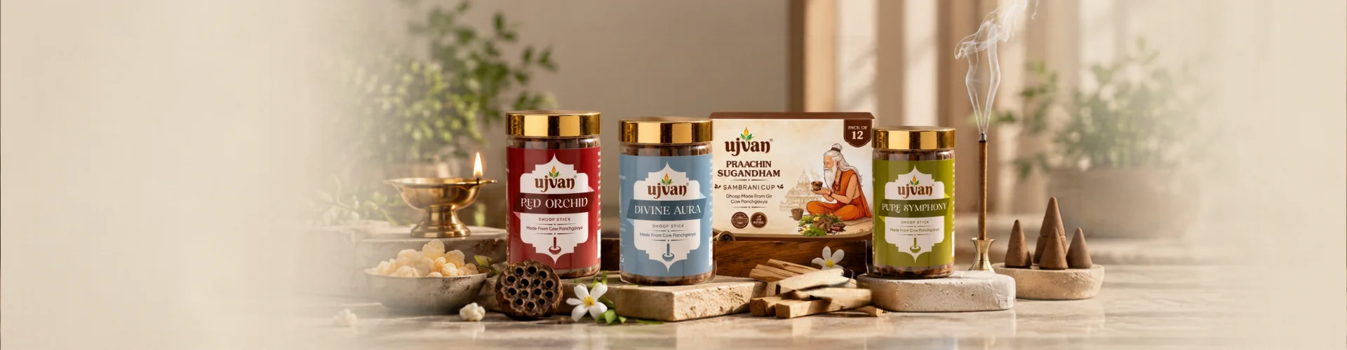 Ujvan Festive Gift Box with diyas and marigolds